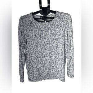 Buffalo David Bitton Gray Patterned Long Sleeve Top Small